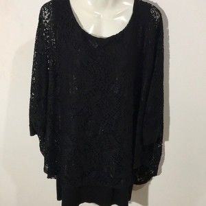 Avenue Black Lace Top 18/20